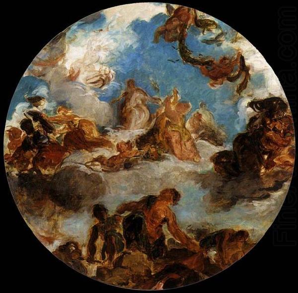 Sketch for Peace Descends to Earth, Eugene Delacroix